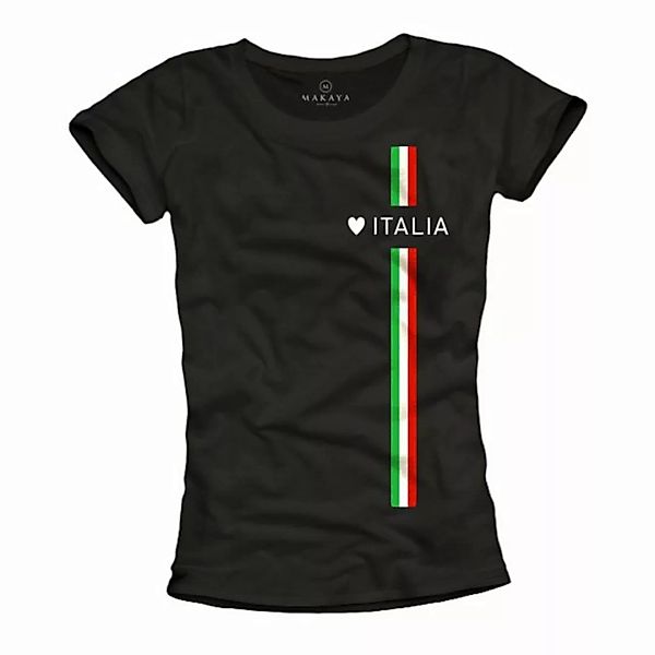 MAKAYA Print-Shirt Damen Herz Italien Trikot Fahne Italia Italienische Mode günstig online kaufen