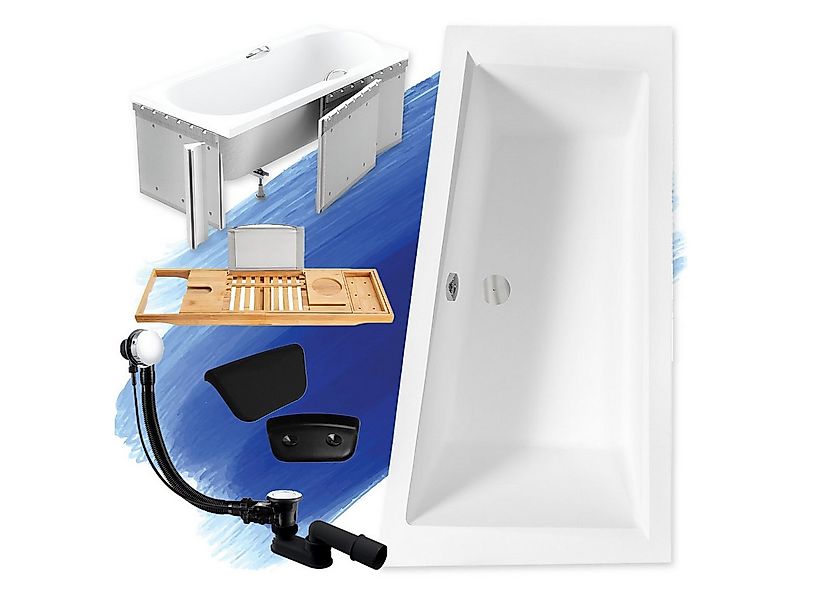 KOLMAN Badewanne Eckwanne 150x85 INTIMA Rechts mit Styropor + Ablage + 2 Ko günstig online kaufen