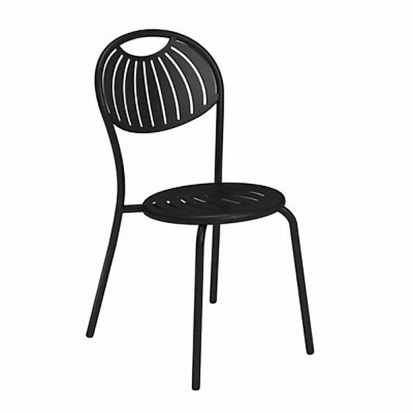 Stapelbarer Stuhl Coupole metall schwarz Metall - Emu - Schwarz günstig online kaufen
