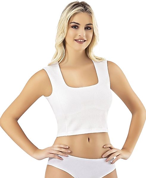 fashionshowcase Crop-Top Damen Ripp-Top aus Baumwolle günstig online kaufen