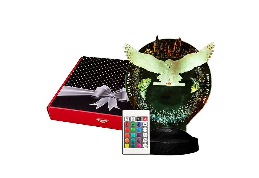 Geschenkelampe LED Nachttischlampe Hogwarts Hedwig Harry Potter Eule mit 3D günstig online kaufen