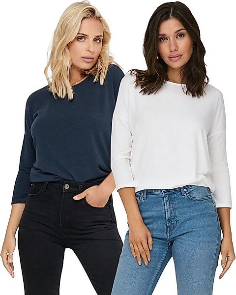 ONLY 3/4 Arm-Pullover (Set, 2er-Pack) Locker geschnitten günstig online kaufen