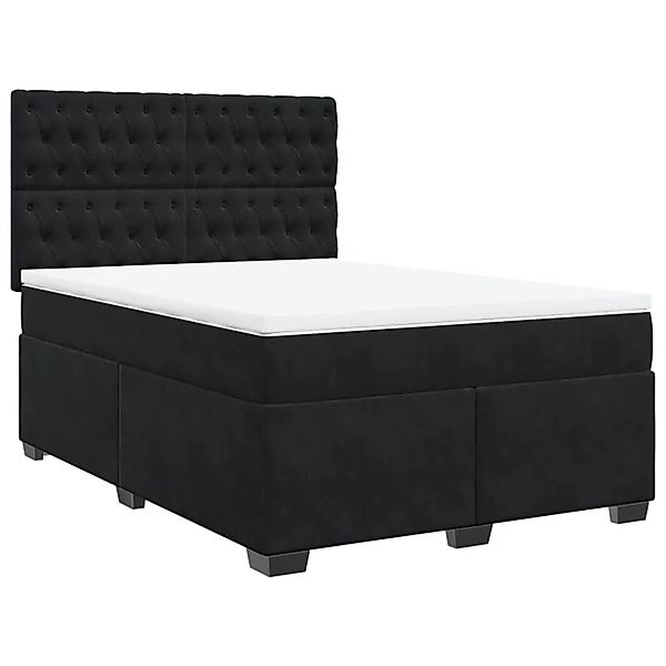 vidaXL Boxspringbett mit Matratze Schwarz 140x200 cm Samt 3290938 günstig online kaufen