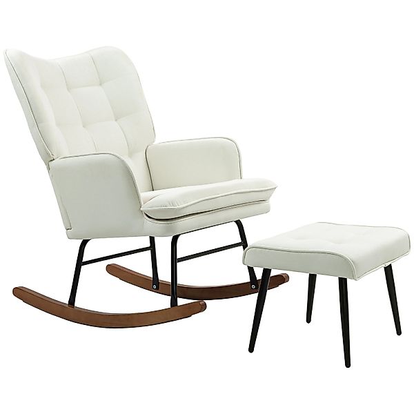 HOMCOM Schaukelsessel Stillsessel mit Hocker (Schaukelstuhl, günstig online kaufen