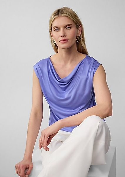 s.Oliver BLACK LABEL Kurzarmshirt T-Shirt aus Viskose mit Wasserfall-Aussch günstig online kaufen