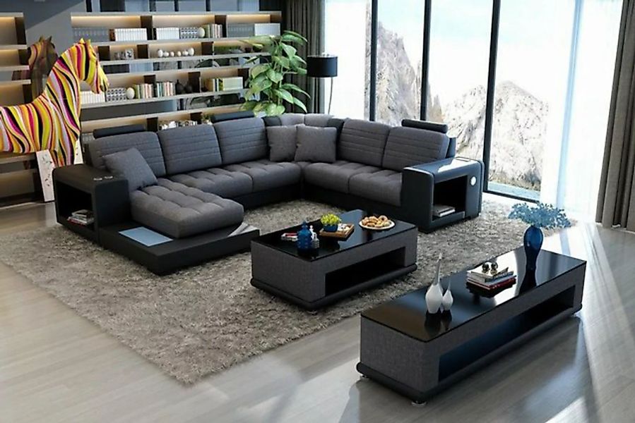 JVmoebel Ecksofa, Ecksofa U-Form Sofa Couch Design Couch Textil Modern Pols günstig online kaufen