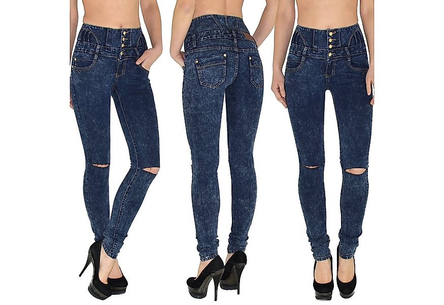 ESRA Skinny-fit-Jeans J22 Risse High Waist Damen Jeans Skinny Hose mit 4 Kn günstig online kaufen