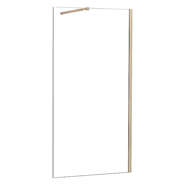AICA Walk in Dusche 90 x 200cm Duschwand 8mm ESG NANO Glas mit Gold Einstel günstig online kaufen