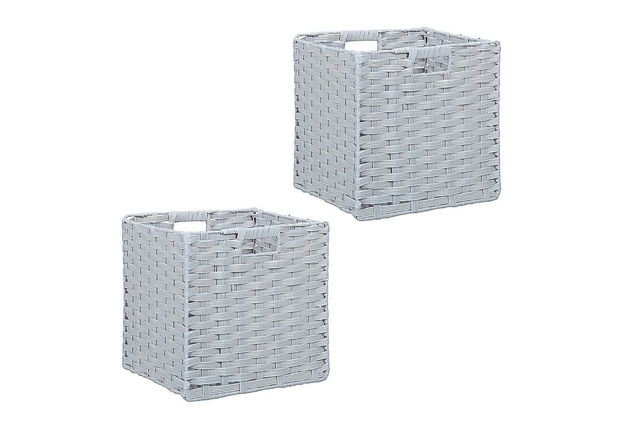 relaxdays Regalkorb Aufbewahrungskorb im 2er Set, grau günstig online kaufen
