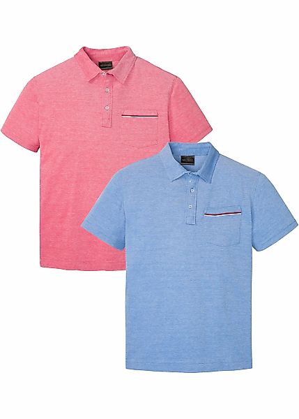 bonprix Poloshirt "Piqué-Poloshirt aus reiner Baumwolle (2er Pack)" Packung günstig online kaufen