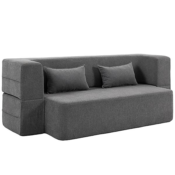HOMCOM 2-Sitzer-Schlafsofa Bodensofa, Schlafcouch mit breiten Armlehnen, 2 günstig online kaufen