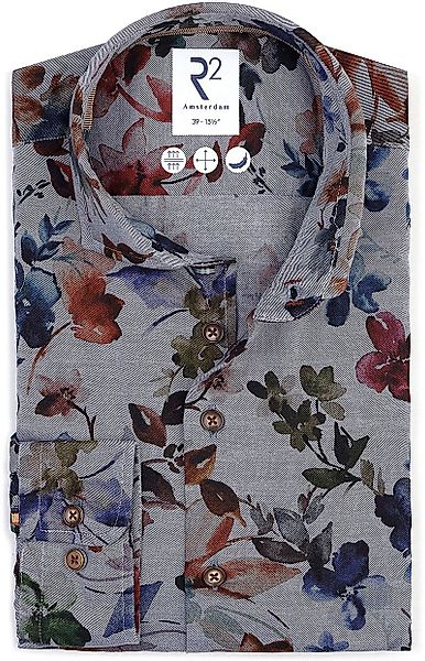 R2 Hemd Flanell Flower Druck Multicolour - Größe 44 günstig online kaufen