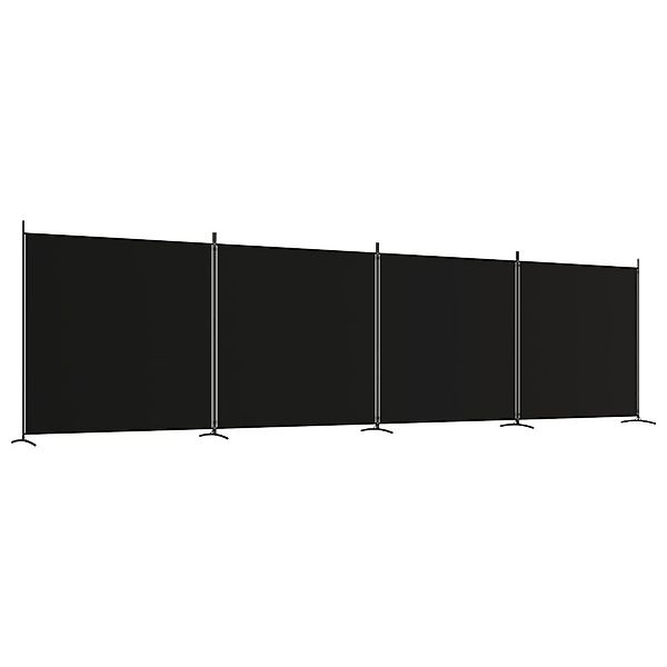 vidaXL Paravent, 4-tlg. Raumteiler Schwarz 698x180 günstig online kaufen