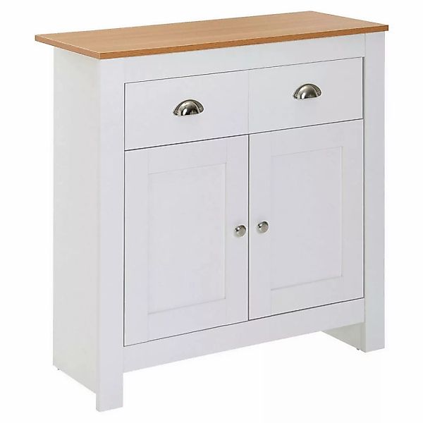 Sideboard weiß buche Nachbildung Alu B/H/T: ca. 79x81x34,5 cm günstig online kaufen