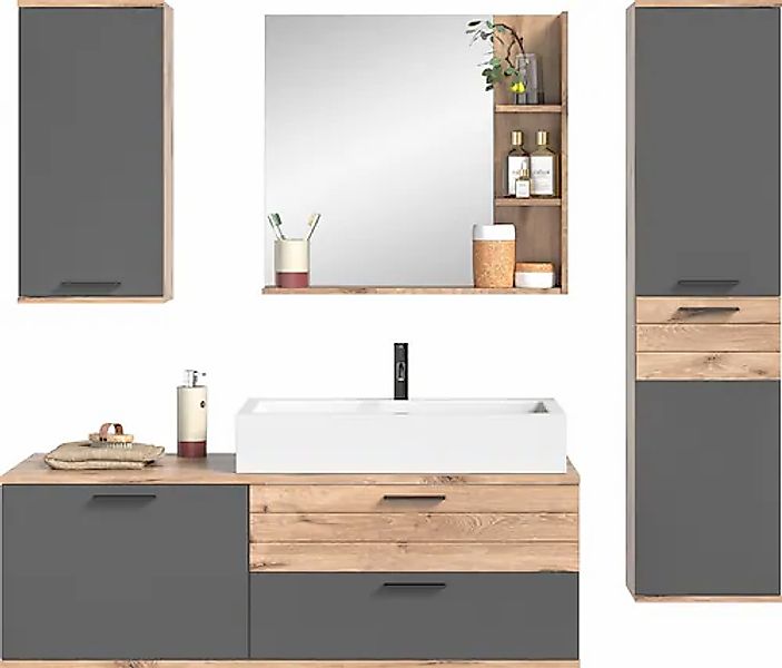 INOSIGN Badmöbel-Set »Riga, 4 teilig, inklusive Keramik-Aufsatzwaschbecken, günstig online kaufen
