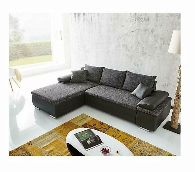 JVmoebel Sofa Luxus Graues Ecksofa Mit Schlaffunktion Modernes Design Polst günstig online kaufen