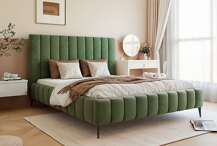 Goldstoff Polsterbett Luxuriöses Bett mit hohem günstig online kaufen