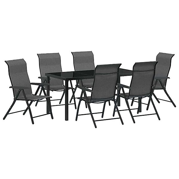 vidaXL Garten Essgruppe Höhenverstellbar 7-Tlg Grau Poly Rattan 3379279 günstig online kaufen