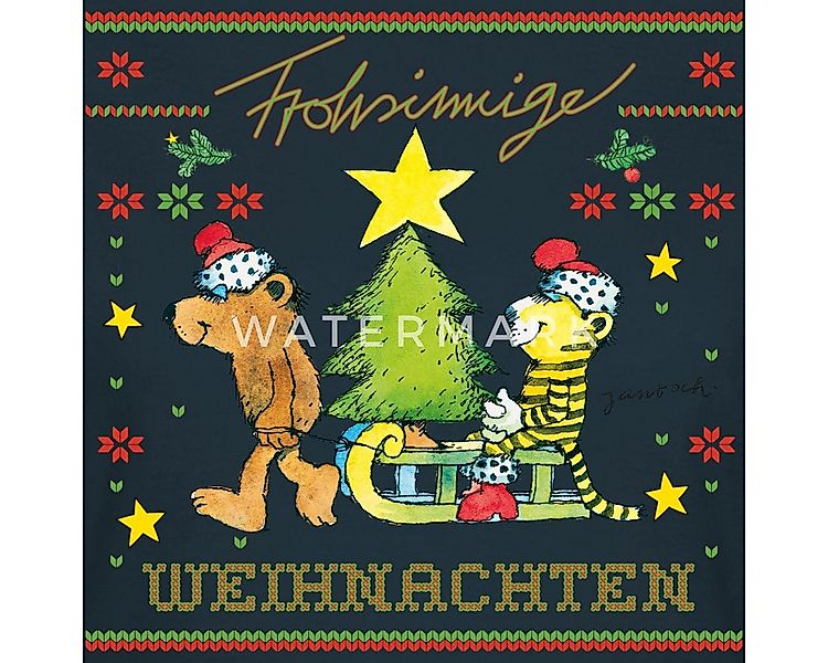Spreadshirt T-Shirt Janosch Frohsinnige Weihnachten Ugly Christmas Frauen T günstig online kaufen