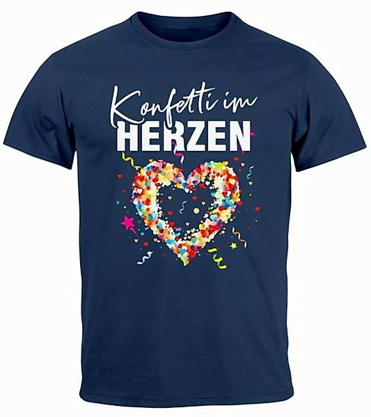 MoonWorks Print-Shirt Herren T-Shirt Fasching Karneval Konfetti im Herzen K günstig online kaufen