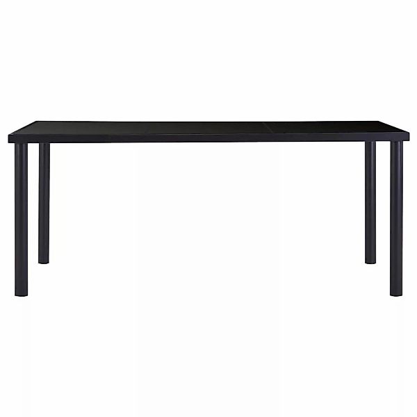 vidaXL Esstisch Schwarz 180 x 90 x 75 cm Hartglas Metall günstig online kaufen