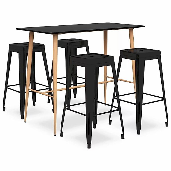 vidaXL 5-tlg. Bar-Set Schwarz Modell 14 günstig online kaufen