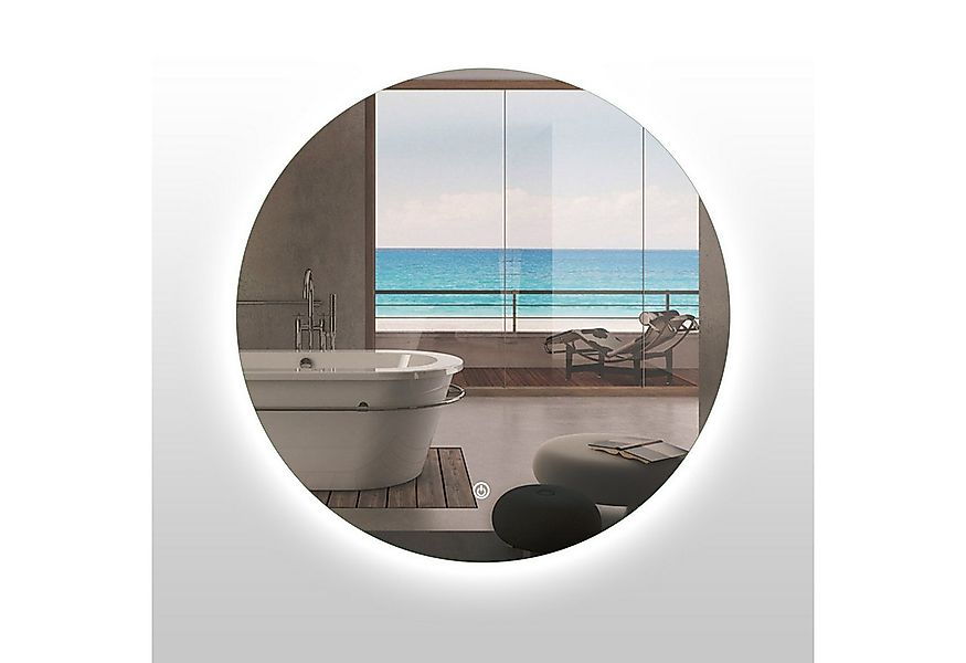 duschspa Badspiegel Rund Spiegel mit LED Beleuchtung Wandspiegel ohne Rahme günstig online kaufen