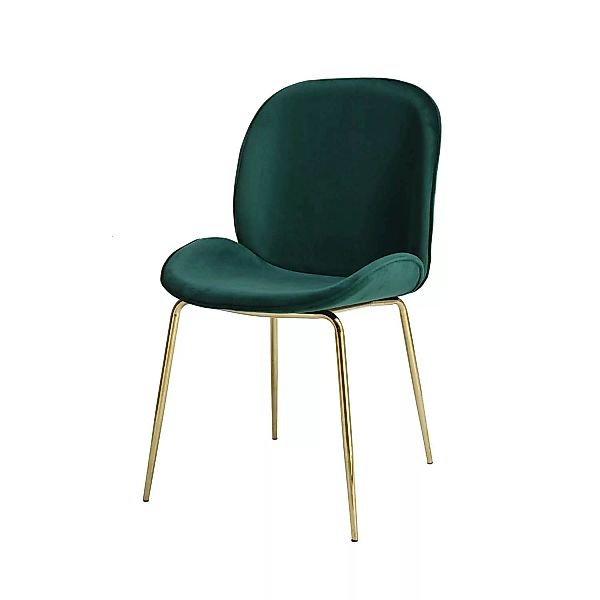 MeGusta Moderner Stuhl 2er-Set Grün Polsterstuhl Esszimmerstuhl Emilia günstig online kaufen