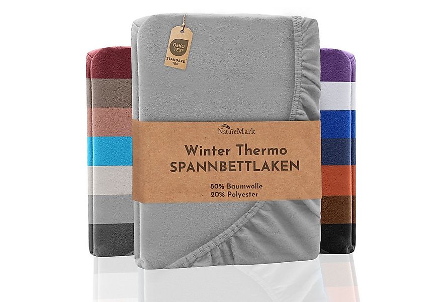 NatureMark Spannbettlaken Winter Thermo Fleece Spannbetttuch, 80% Baumwolle günstig online kaufen