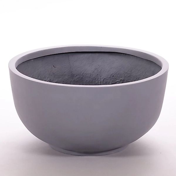 Elegant Einrichten Pflanzkübel Fiberglas Schale-Rund D60xH30cm Grau günstig online kaufen