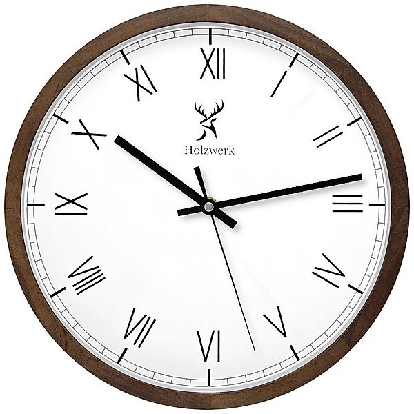 Holzwerk Wanduhr EISENBERG Designer Holz Wand günstig online kaufen