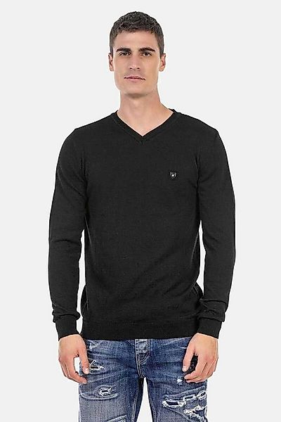 Cipo & Baxx V-Ausschnitt-Pullover Pullover (1-tlg) mit V-Ausschnitt, CP242 günstig online kaufen