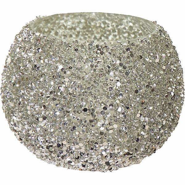 Mega Collections Pflanzgefäß Strass Ø 16 cm x 12 cm Silber günstig online kaufen