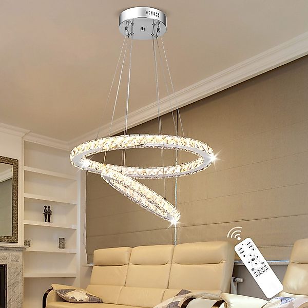 LETGOSPT Deckenleuchte LED Kristall Deckenlampe Dimmbar günstig online kaufen