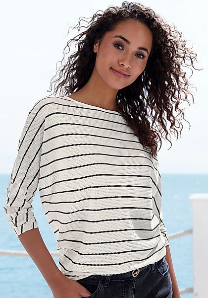 Vivance 3/4-Arm-Shirt "mit modischer Streifenstruktur", aus pflegeleichter günstig online kaufen
