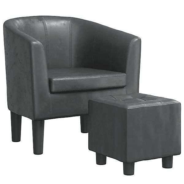 vidaXL Sessel Clubsessel mit Fußhocker Grau günstig online kaufen