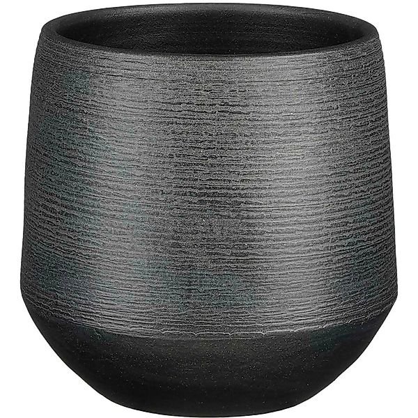 Mica Decorations Übertopf Evora Ø 19 cm x 18 cm Schwarz günstig online kaufen