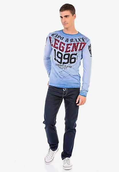 Cipo & Baxx Langarmshirt mit coolem Aufdruck günstig online kaufen