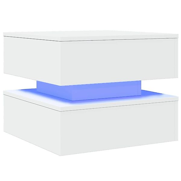 vidaXL Couchtisch mit LED-Leuchten Weiß 50x50x40 cm 839854 günstig online kaufen