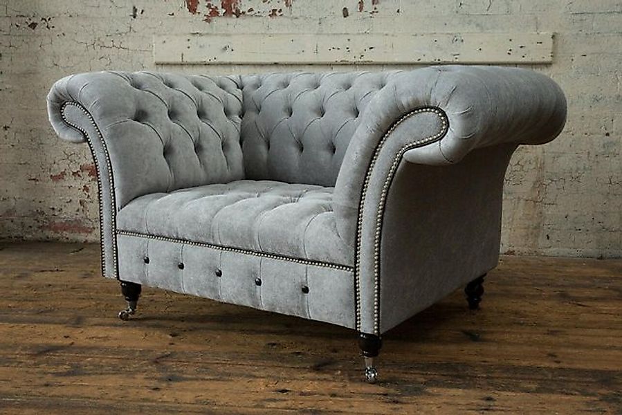 Xlmoebel Sofa Neuer Club Lounge Stoff Sessel im Chesterfield Design für 1,5 günstig online kaufen