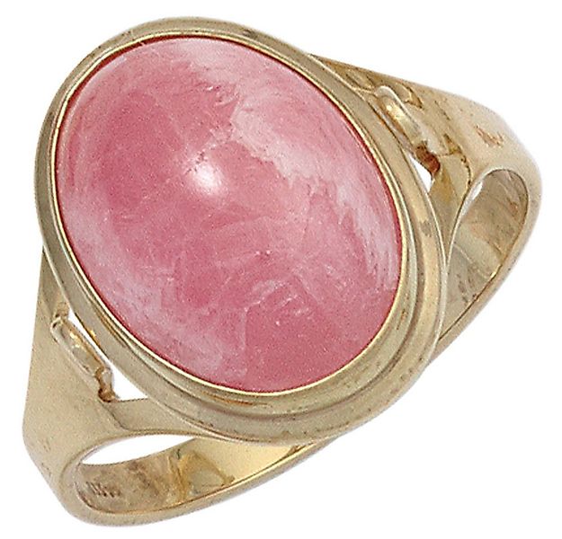 Schmuck Krone Goldring Ring mit Rhodochrosit, 585 Gelbgold, Gold 585 günstig online kaufen