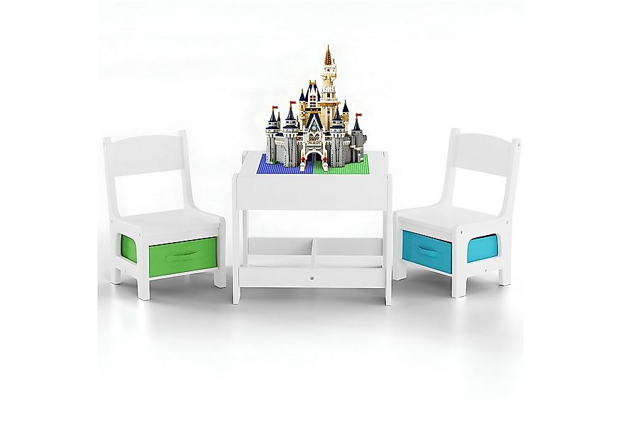 Baby Vivo Kindersitzgruppe multifunktionaler Tisch 2 Stühle aus Holz - Mori günstig online kaufen