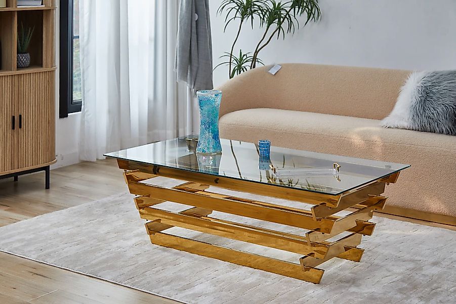 SalesFever Couchtisch "Eleganter Tisch für Wohnzimmer" Edles Design-Gestell günstig online kaufen
