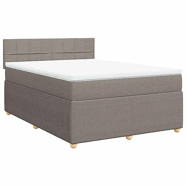vidaXL Boxspringbett mit Matratze Taupe 140x200 cm Stoff 3287483 günstig online kaufen