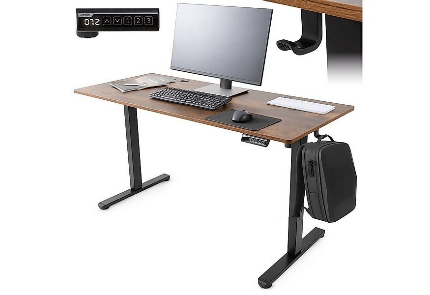 Arebos Schreibtisch Computer-Bürotisch 120 x 60 cm, elektrisch Memory-Funkt günstig online kaufen