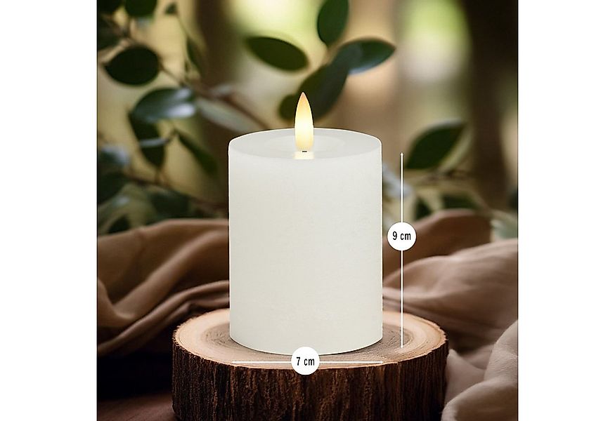 matches21 HOME & HOBBY LED-Kerze LED Stumpenkerze Wachs, Flackernde Flamme, günstig online kaufen