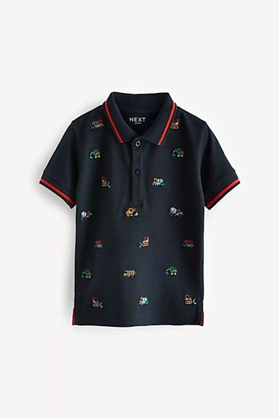 Next Poloshirt Kurzärmeliges Polohemd mit durchgehender Stickerei (1-tlg) günstig online kaufen