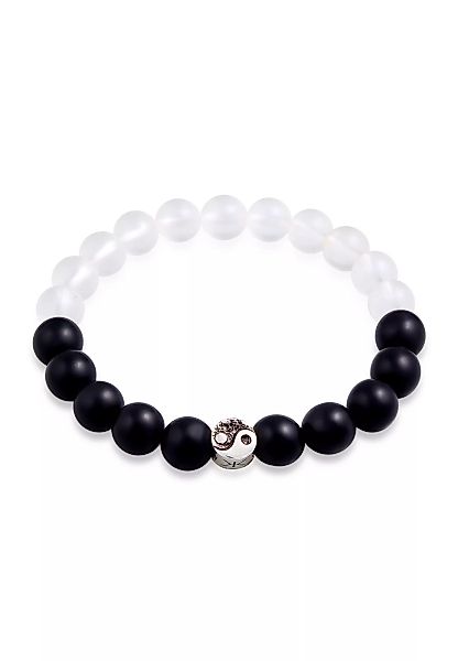 Kuzzoi Armband "Yin Yang Bead Onyx Kristall Perlen 925 Silber" günstig online kaufen