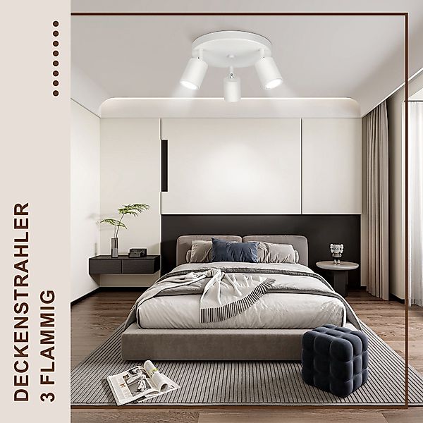 Nettlife Deckenstrahler Weiß Wohnzimmer 1/2/3/4/5/6 Flammig günstig online kaufen