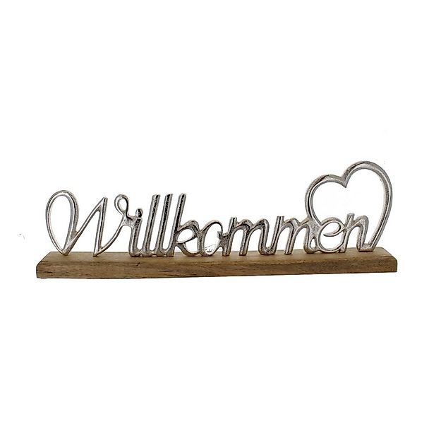 MICA Dekofigur Standdeko - Schriftzug - Willkommen - ca. 47,5 x 5 x 15 cm günstig online kaufen